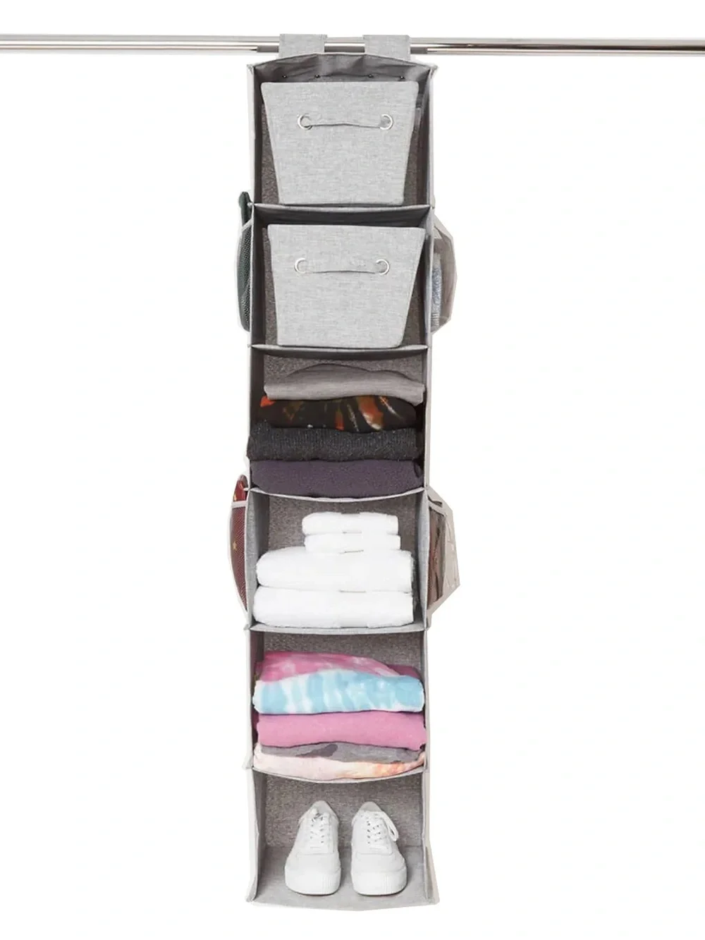 Dormify Gray Hanging Closet Organizer